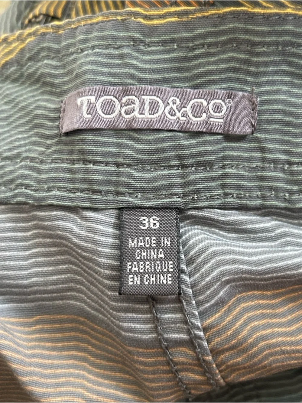 Toad&Co‎ Men’s Swim Trunks Striped Earth Tones Size 36